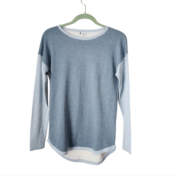 SMARTWOOL Shadow Pine Colorblock‎ Sweater in Lead Heather size S - Picture 1 of 7
